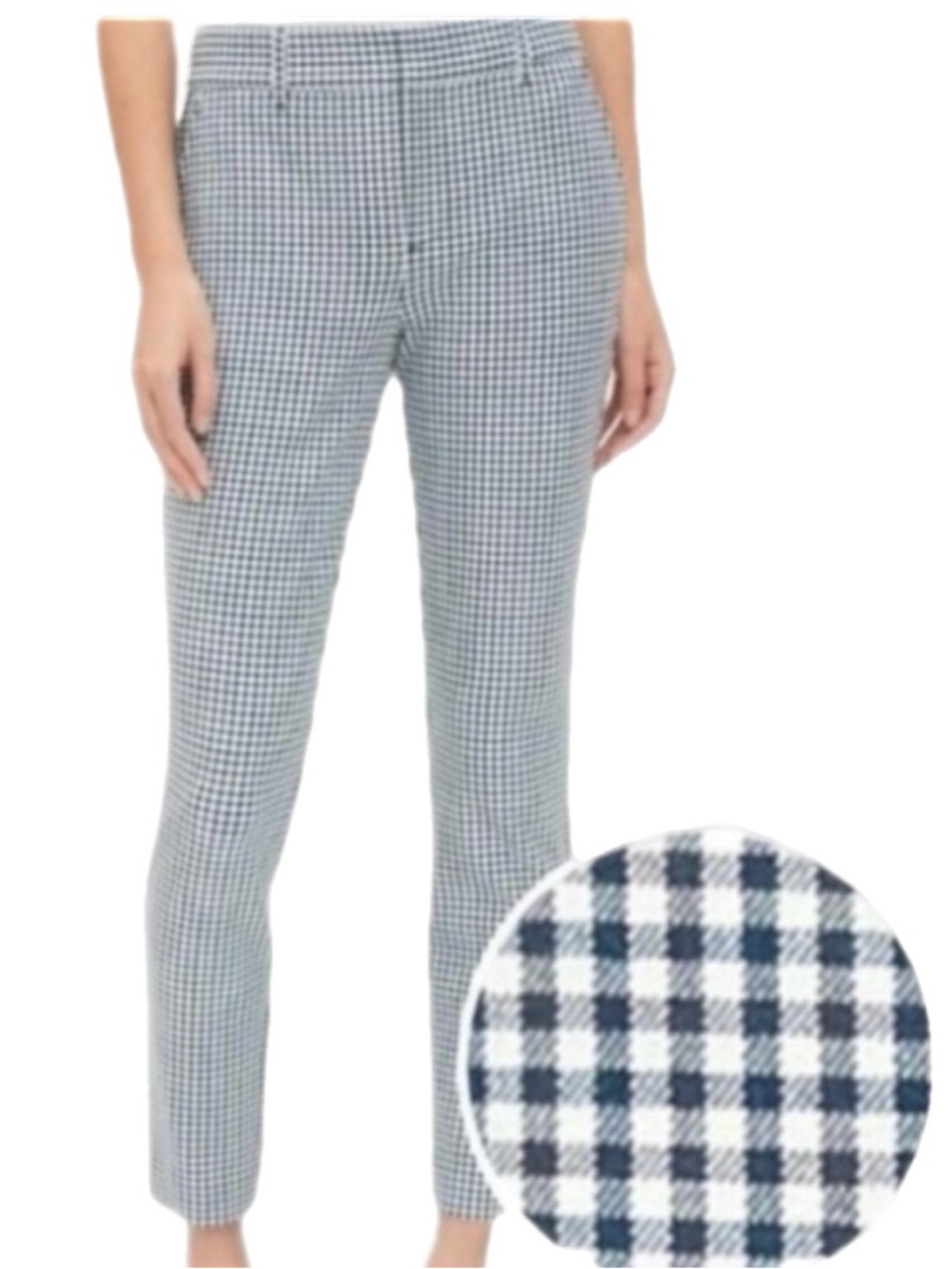 GAP Navy Gingham Signature Skinny Ankle Pants Women’s Size 4 Stretch Mid Rise